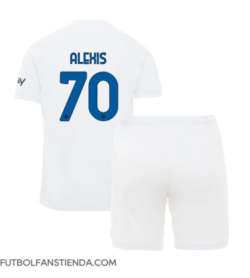 Inter Milan Alexis Sanchez #70 Segunda Equipación Niños 2023-24 Manga Corta (+ Pantalones cortos)